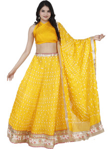 PAHNAVA Bandhani Stitched Lehenga Choli
