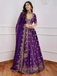 RUKHA FAB Embroidered Semi Stitched Lehenga & Crop Top