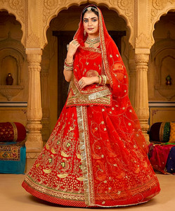 Shree Ambey Creation Embroidered Semi Stitched Rajputi Poshak