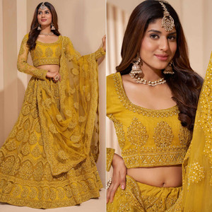 Udbhav Export Embroidered Semi Stitched Lehenga Choli