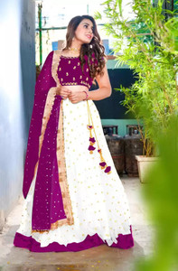 ACHYUT DESIGNS Embroidered Semi Stitched Lehenga Choli