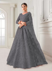 NJ FASHION Embroidered Semi Stitched Lehenga Choli