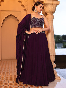 PURVAJA Embroidered Semi Stitched Lehenga Choli