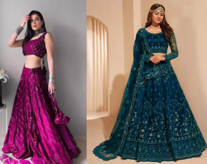 Cute Fellow Embroidered Semi Stitched Lehenga Choli