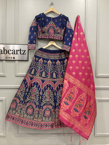 Fabcartz Self Design Semi Stitched Lehenga Choli
