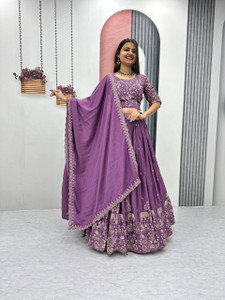 Closin Embroidered Semi Stitched Lehenga Choli
