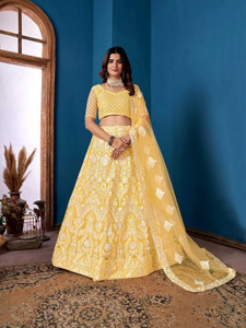 Udbhav Export Embroidered Semi Stitched Lehenga Choli