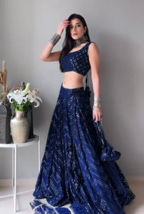 Udbhav Export Embroidered Semi Stitched Lehenga Choli
