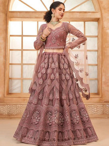 Cute Fellow Embroidered Semi Stitched Lehenga Choli