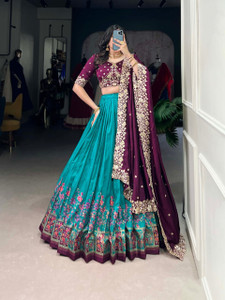 supreetha Embroidered Semi Stitched Lehenga Choli
