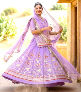 bherva tex Embroidered Semi Stitched Rajputi Poshak