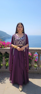 Unique Designss Embroidered Stitched Lehenga & Crop Top