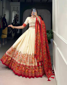RADHVI BIZ Printed Semi Stitched Lehenga Choli