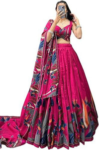 SILLYGUDY Printed Semi Stitched Lehenga Choli