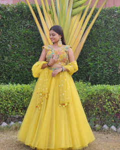 agnety Embroidered Semi Stitched Lehenga Choli