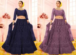Cute Fellow Embroidered Semi Stitched Lehenga Choli