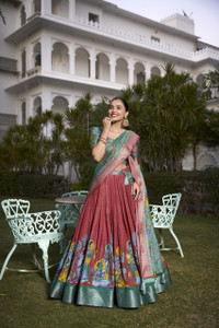 SHENKY Printed Semi Stitched Lehenga Choli