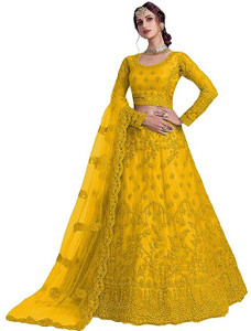 ROKKLIKE Embroidered Semi Stitched Lehenga Choli