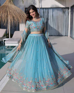Kedar Fab Embroidered Semi Stitched Lehenga Choli