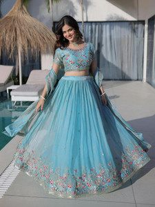 Kedar Fab Embroidered Semi Stitched Lehenga Choli
