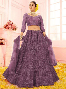 Cute Fellow Embroidered Semi Stitched Lehenga Choli