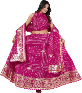PAHNAVA Printed Semi Stitched Lehenga Choli