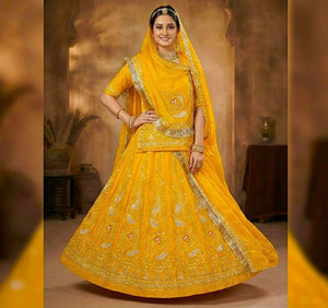 Shree Maashakti Trading Embroidered Semi Stitched Rajputi Poshak