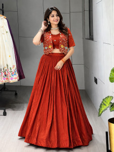 FABCIZZA Embroidered Stitched Lehenga & Crop Top