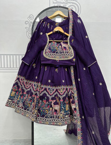 Kedar Fab Embroidered Semi Stitched Lehenga Choli