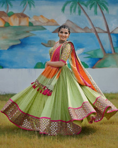 Mert India Digital Print Semi Stitched Lehenga Choli