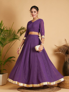 Shae by SASSAFRAS Printed Stitched Lehenga & Crop Top