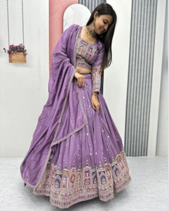 PEDR SILK Embroidered Semi Stitched Lehenga Choli