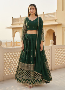 Kedar Fab Embroidered Semi Stitched Lehenga Choli