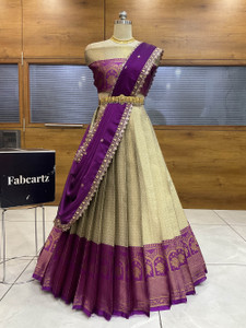 Fabcartz Self Design Semi Stitched Lehenga Choli