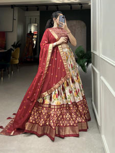 sarathybiz Floral Print Semi Stitched Lehenga Choli
