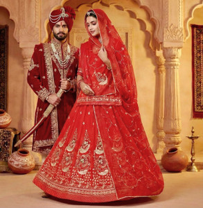 Shreemanji trading Embroidered Semi Stitched Rajputi Poshak