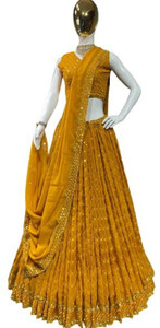 BronezoMart Embroidered, Embellished Semi Stitched Lehenga Choli