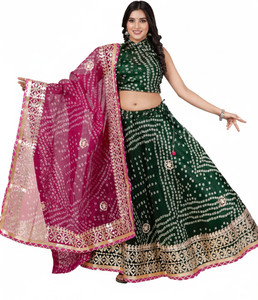 PAHNAVA Printed Semi Stitched Lehenga Choli