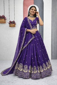 PEDR SILK Embroidered Semi Stitched Lehenga Choli
