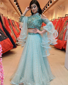 Mert India Embellished Semi Stitched Lehenga Choli