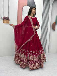 Virja Textiles Embroidered Semi Stitched Lehenga Choli