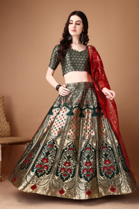 SWAMI STUDIO Self Design Semi Stitched Lehenga Choli