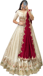 Julee Embroidered Semi Stitched Lehenga Choli