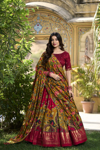 Aika Floral Print Semi Stitched Lehenga Choli