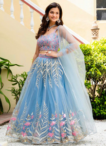 HOUSE OF COMMON Embroidered Semi Stitched Lehenga Choli