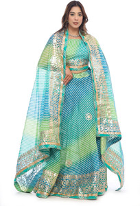 Poorrns Leheriya Semi Stitched Lehenga Choli