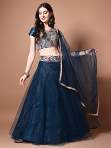 REcart Embroidered, Printed, Self Design Semi Stitched Lehenga Choli