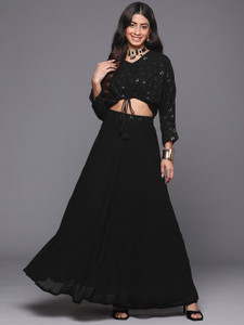 LIBAS Embroidered Stitched Lehenga Choli