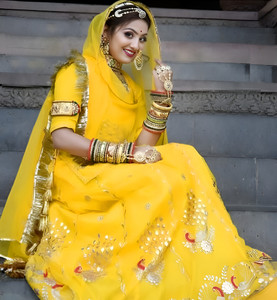 BHOJALCREATION Embroidered Semi Stitched Rajasthani Poshak