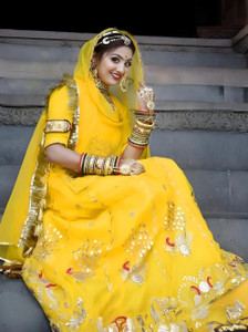 BHOJALCREATION Embroidered Semi Stitched Rajasthani Poshak